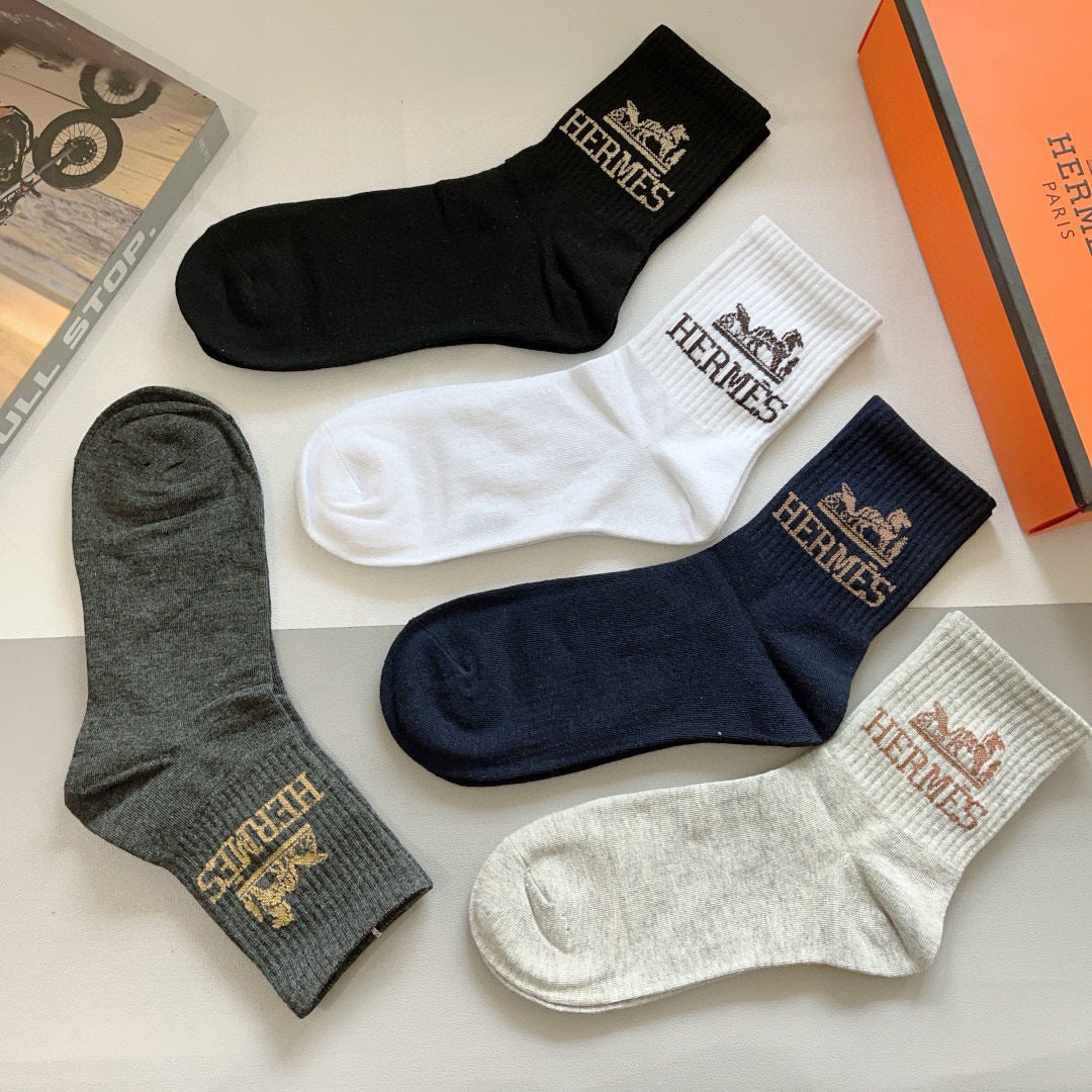 Hermes Crew Socks - 5-Pair Pack