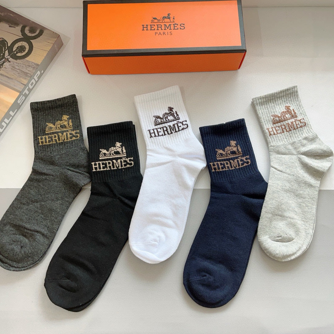 Hermes Crew Socks - 5-Pair Pack