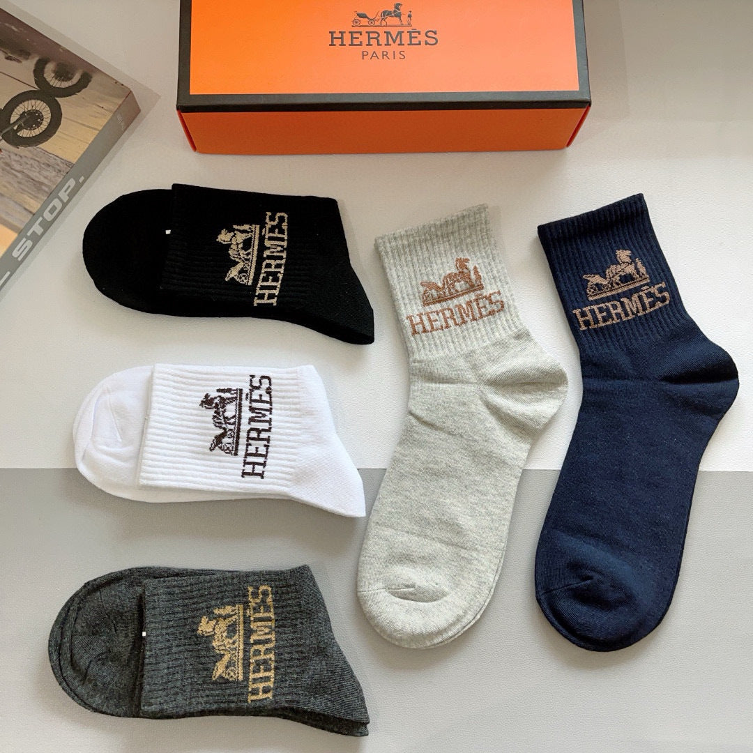 Hermes Crew Socks - 5-Pair Pack