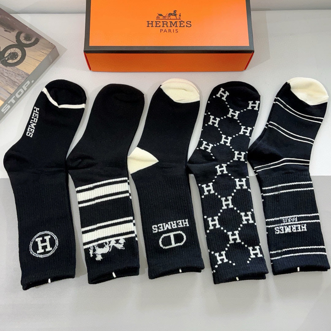 Hermes Crew Socks - 5-Pair Pack