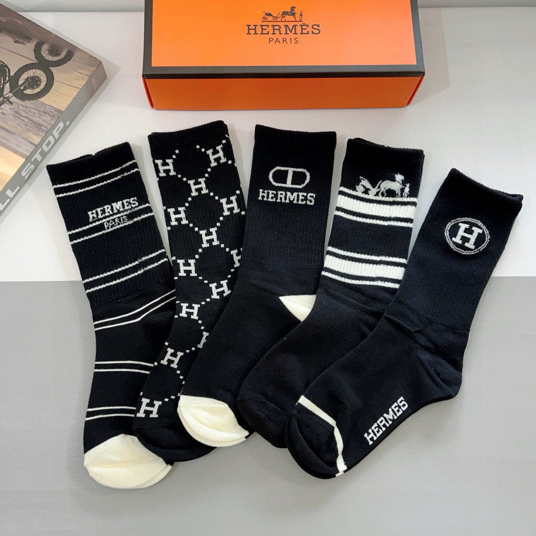 Hermes Crew Socks - 5-Pair Pack
