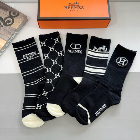 Hermes Crew Socks - 5-Pair Pack