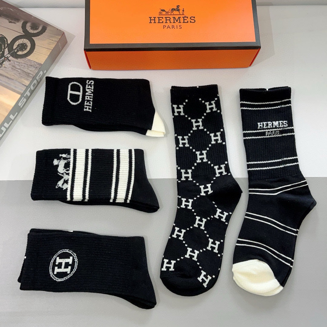 Hermes Crew Socks - 5-Pair Pack