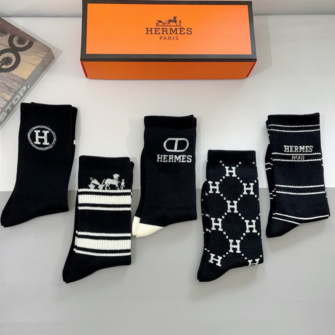 Hermes Crew Socks - 5-Pair Pack