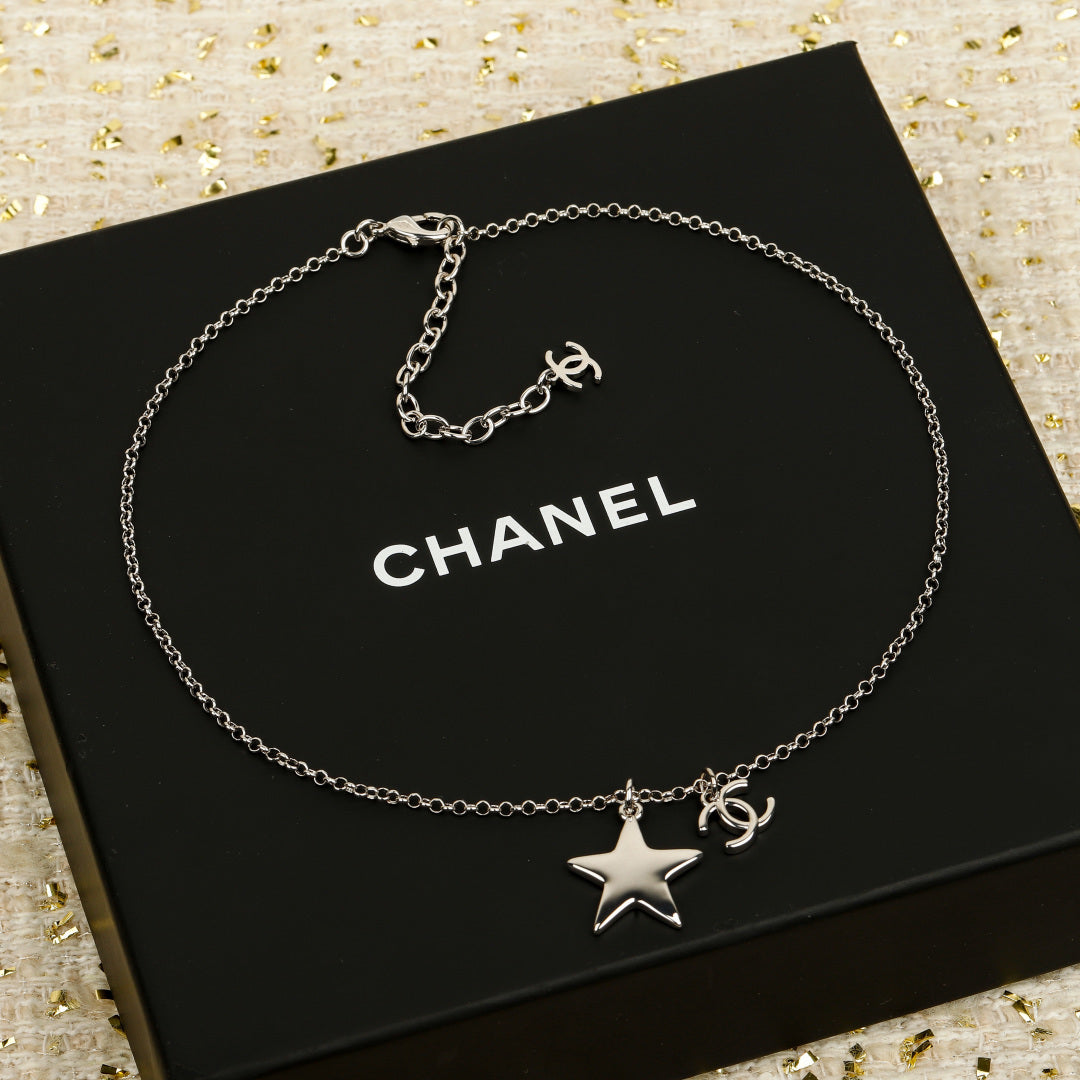 Martin Graham pendant necklace in polished metal-tone – front product view
