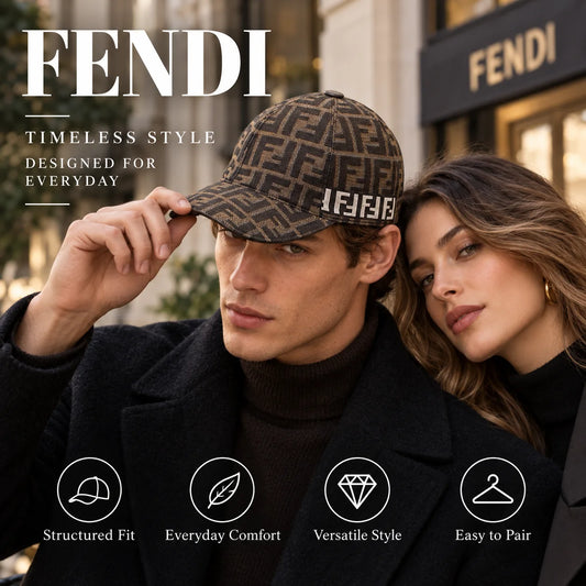 Fendi Canvas Baseball Cap worn in a premium lifestyle setting