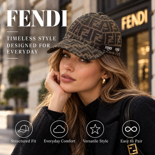 Fendi Canvas Baseball Cap worn in a premium lifestyle setting