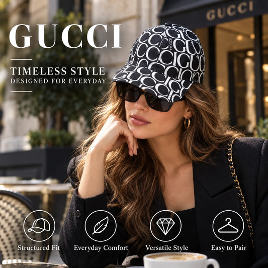 Gucci Canvas Baseball Cap worn in a premium lifestyle setting