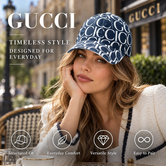 Gucci Canvas Baseball Cap worn in a premium lifestyle setting