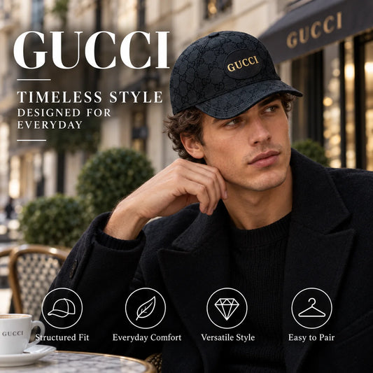 Gucci Canvas Baseball Cap worn in a premium lifestyle setting