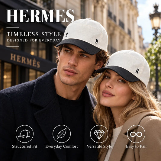 Hermes Canvas Baseball Cap worn in a premium lifestyle setting