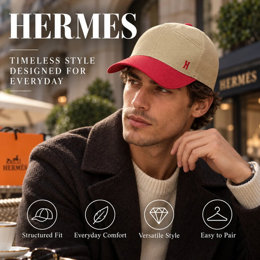Hermes Canvas Baseball Cap worn in a premium lifestyle setting