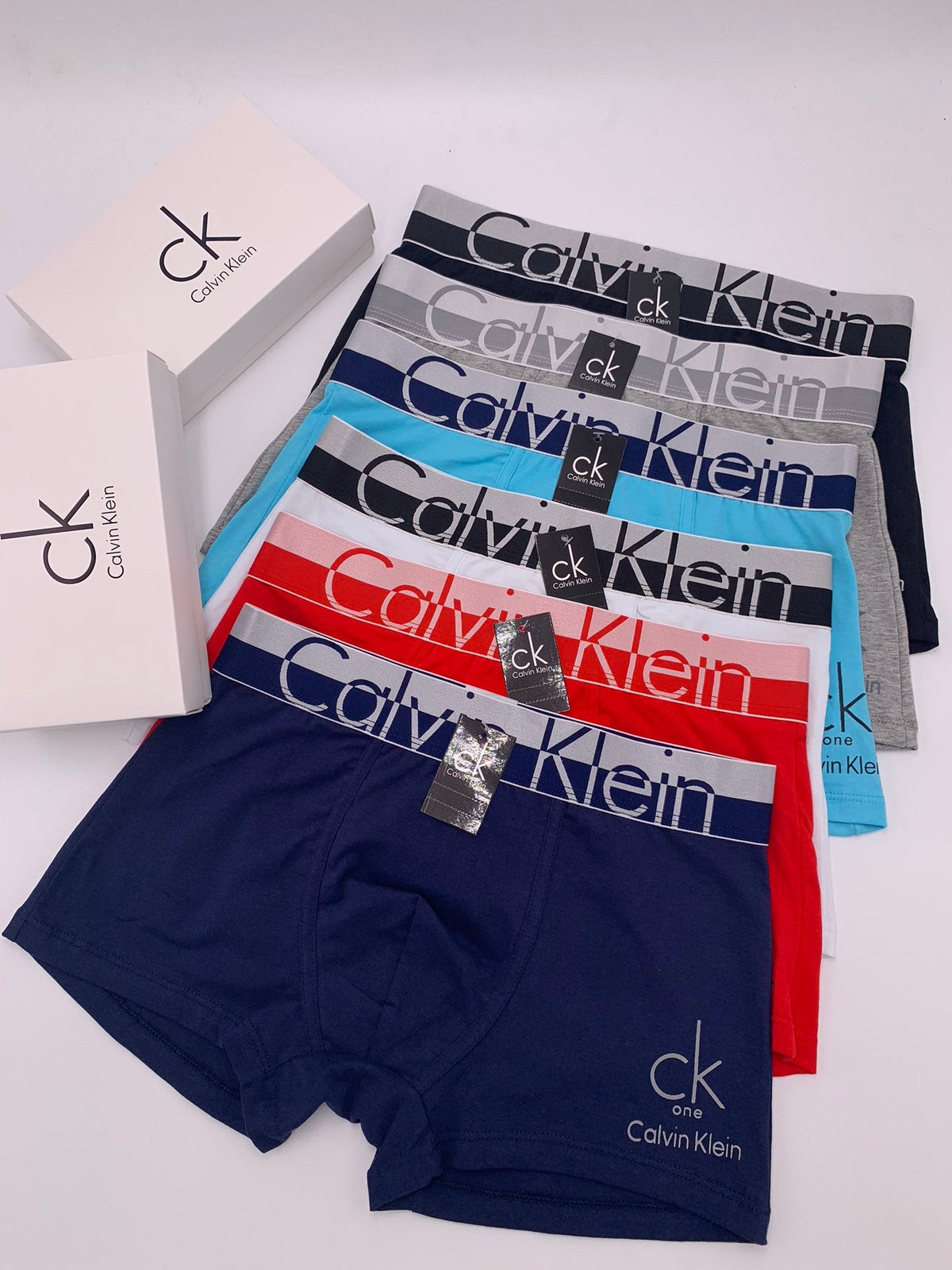 Calvin Klein Cotton Visible Colour, Waistband And Emblem Details Men's Boxer Briefs - 3-Piece Box