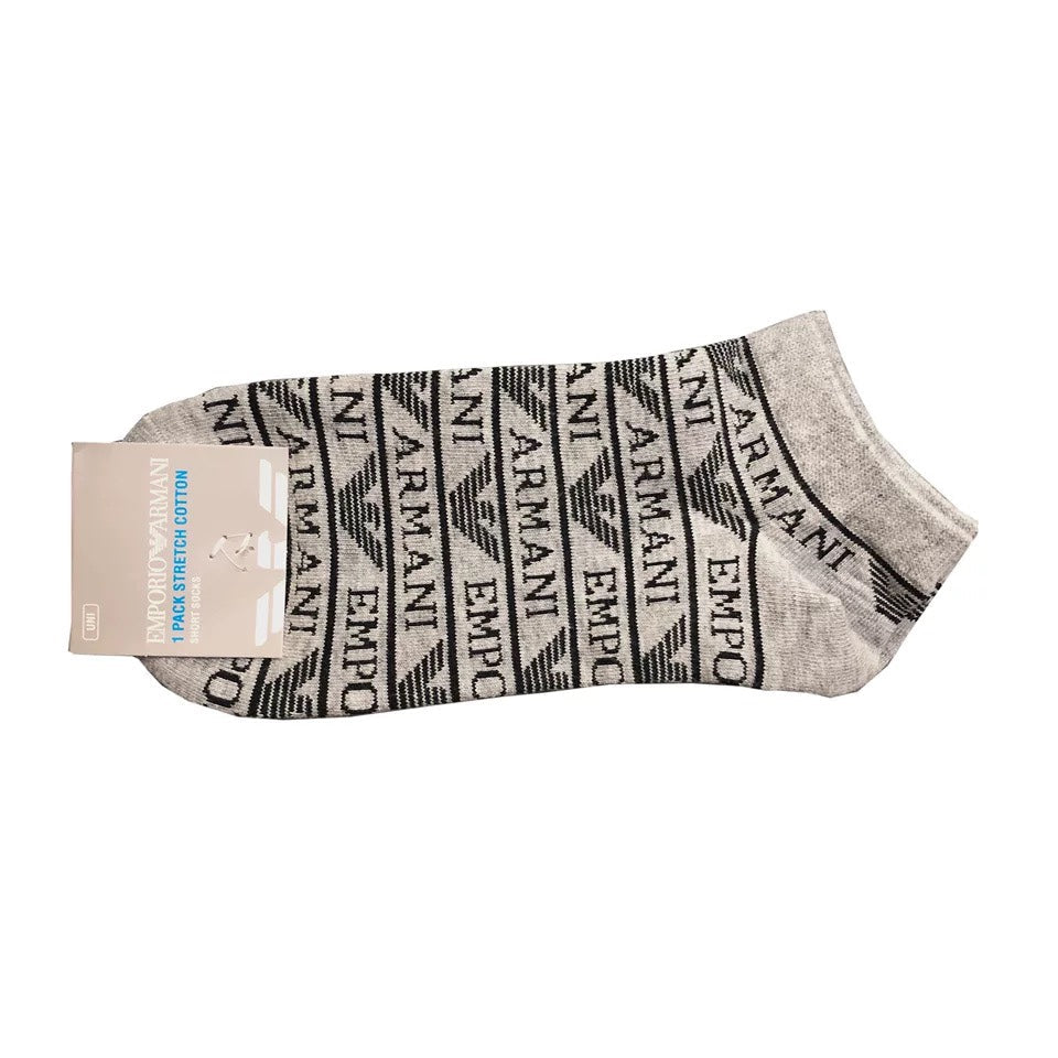 Armani Repeating Eagle And Wordmark Details Crew Socks - 5-Pair Set
