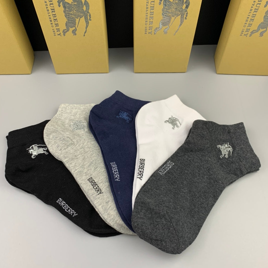 Burberry Cotton Crew Socks - 5-Pair Pack
