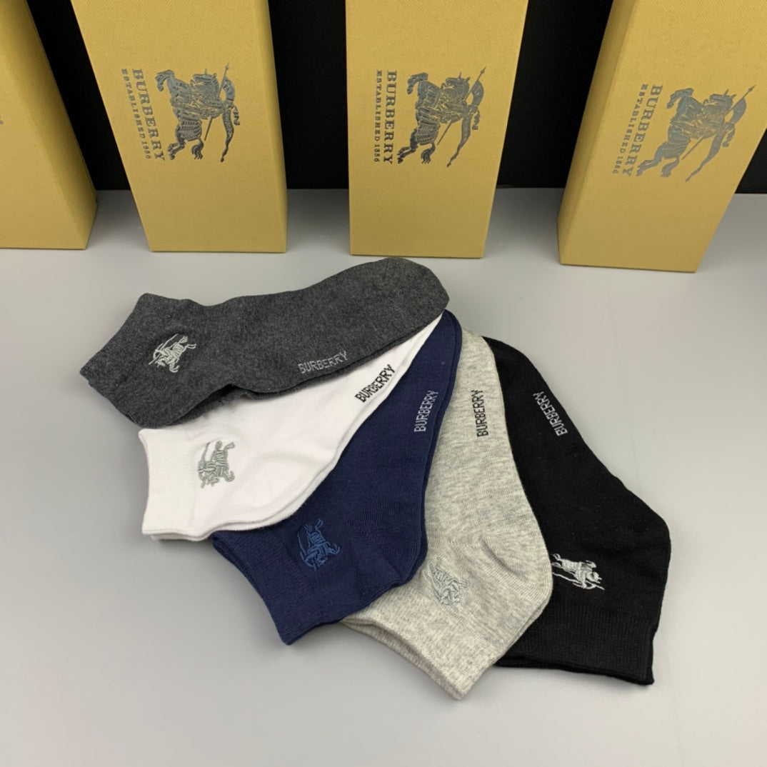Burberry Horse Details No-Show Socks - 5-Pair Set