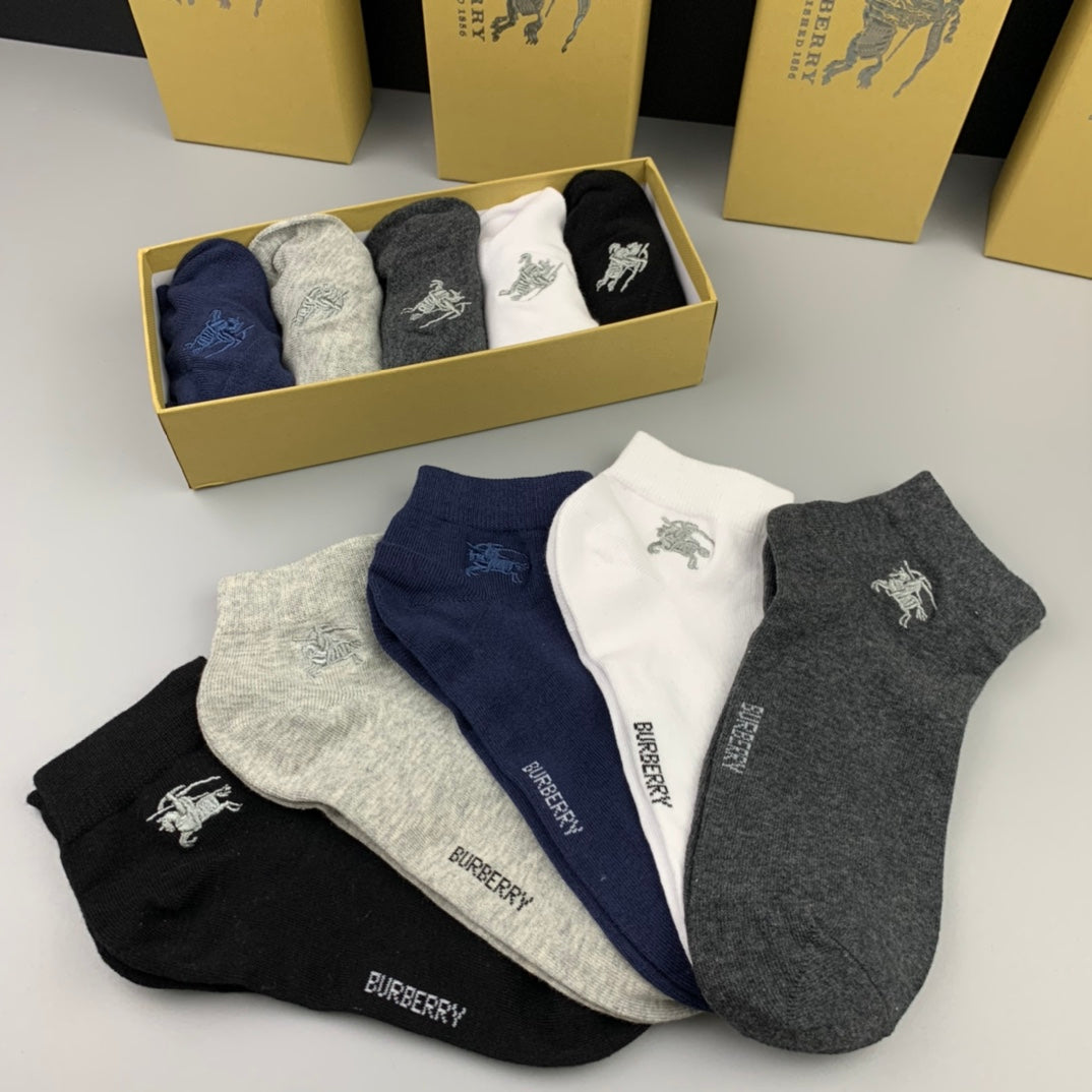 Burberry Small Horse Graphics Ankle Socks - 5-Pair Set