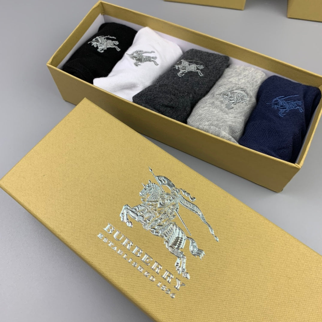 Burberry Cotton No-Show Socks - 5-Pair Pack