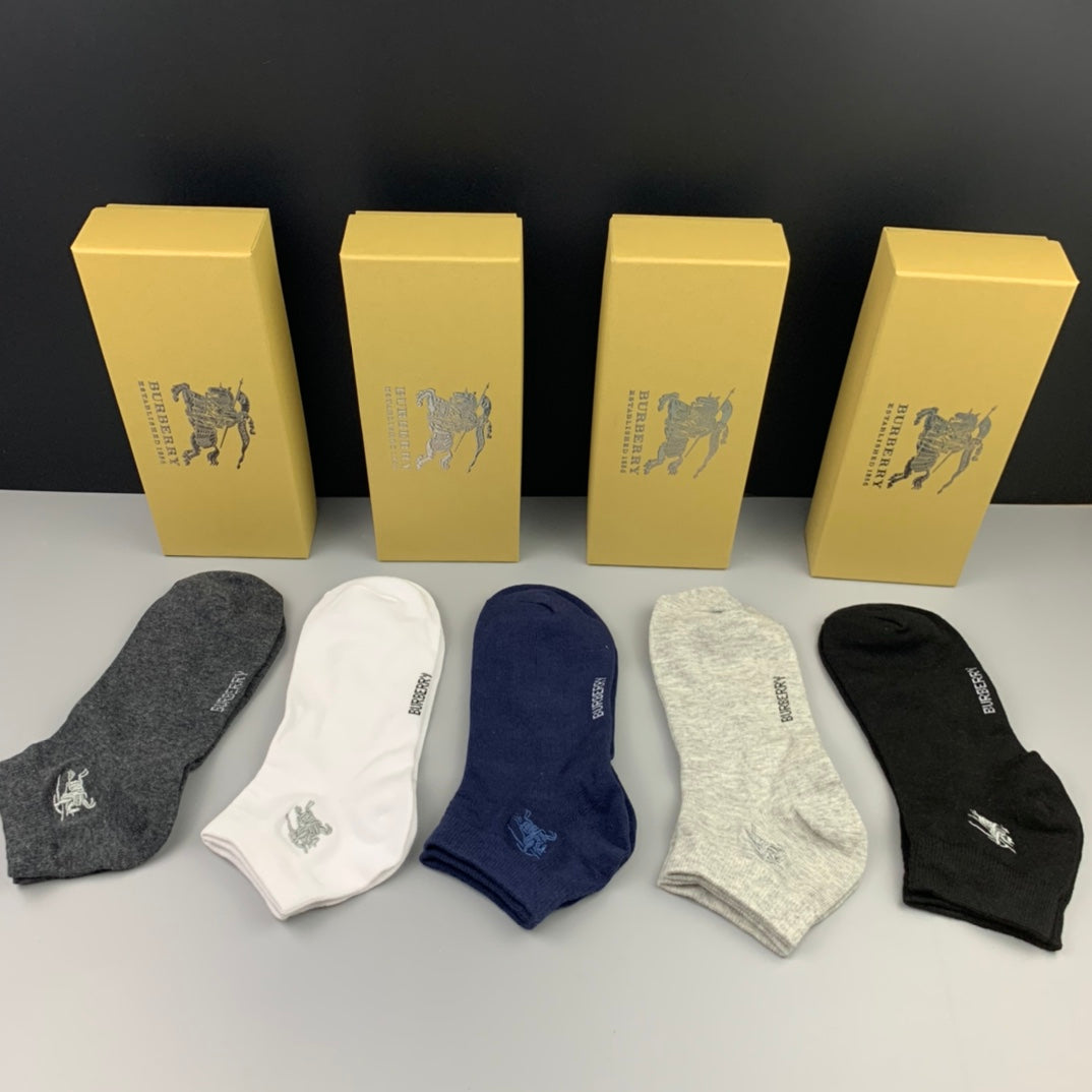 Burberry Horse Details No-Show Socks - 5-Pair Set