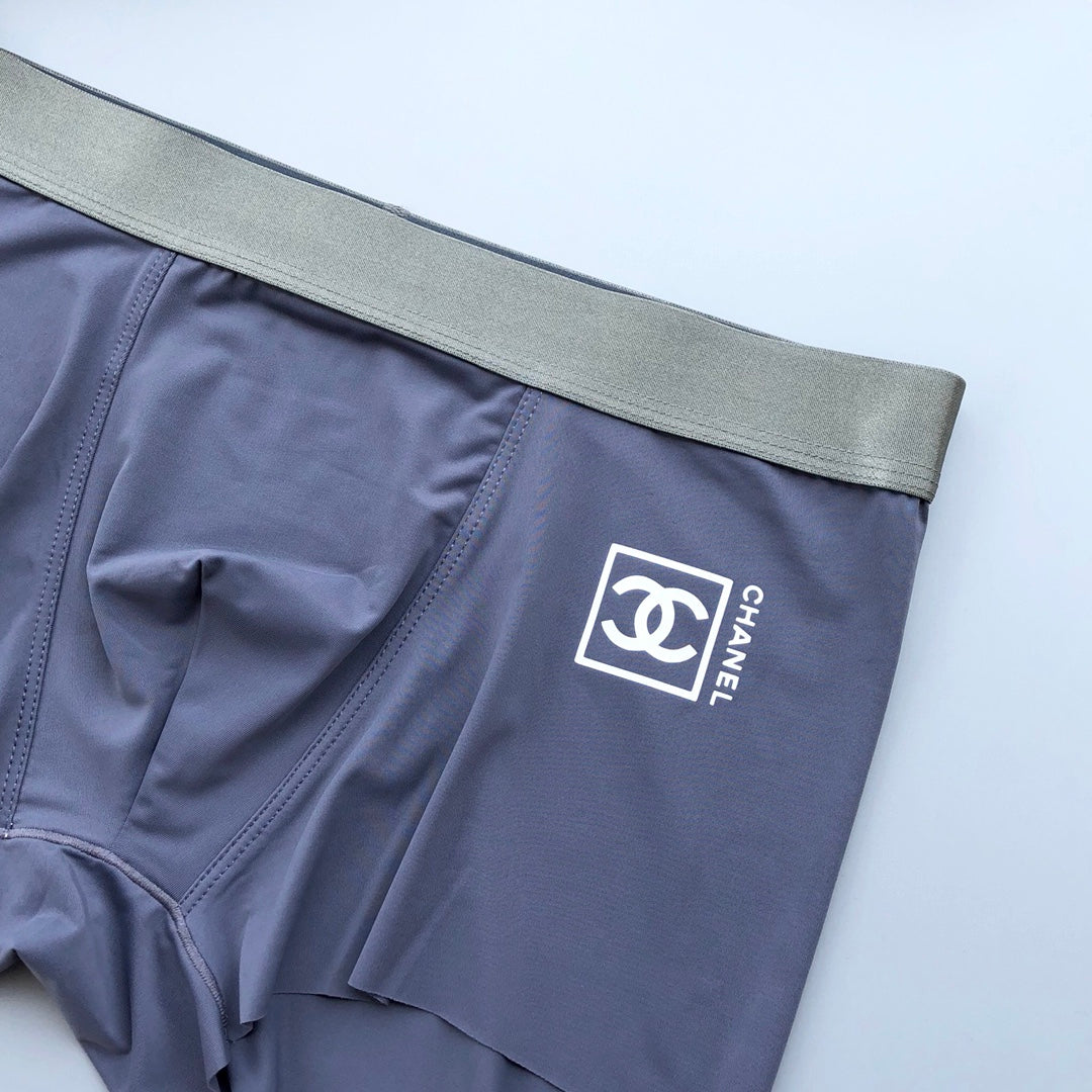 Chanel Metallic-Effect Waistbands And Emblem Details Men's Boxer Briefs - 3-Piece Box