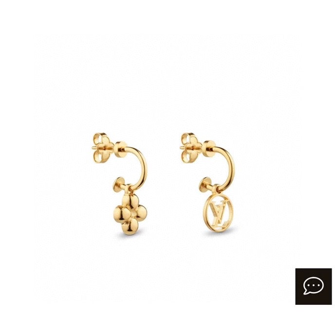 Martin Graham stud earrings in polished metal-tone – front product view