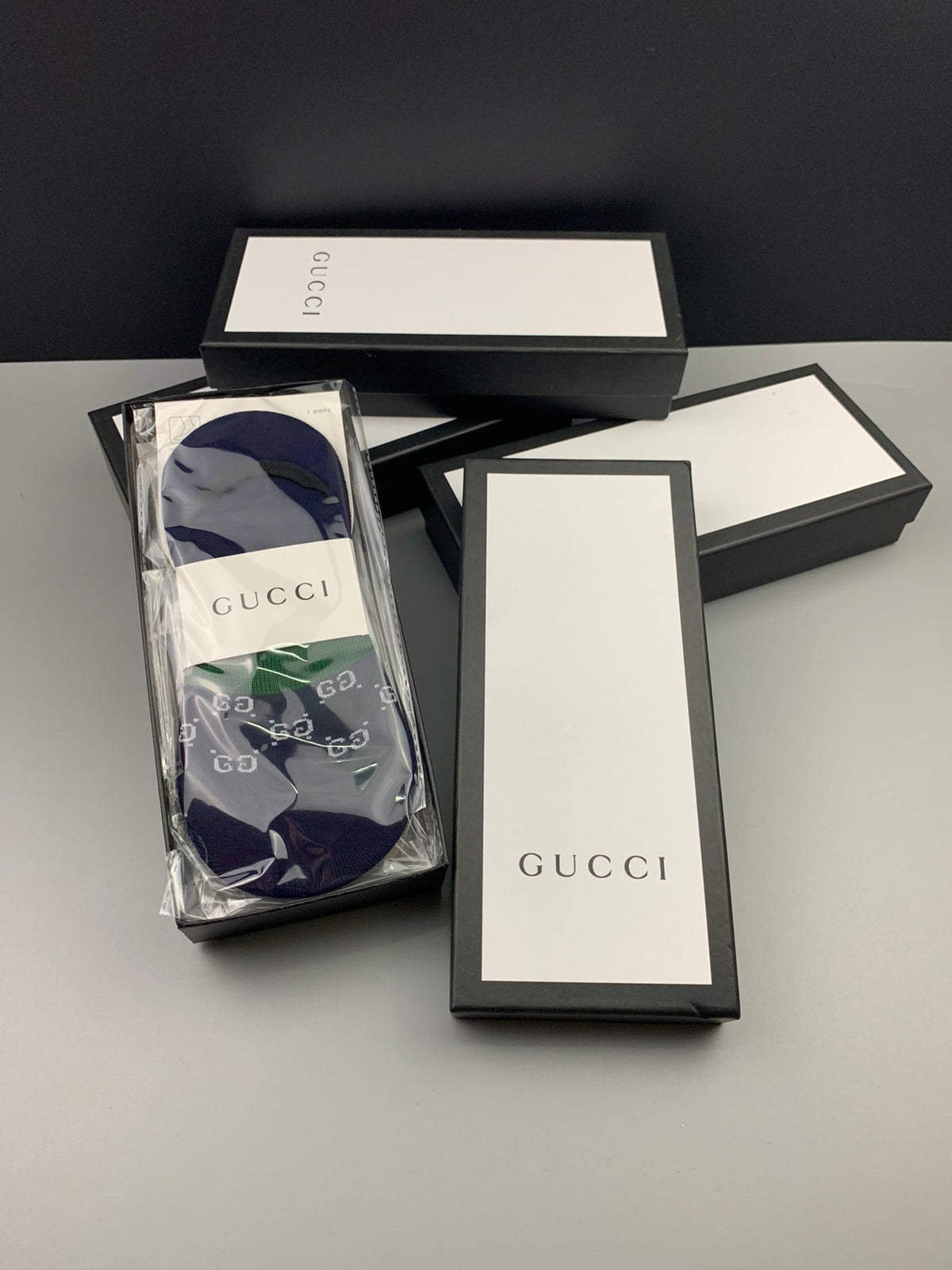 Gucci Mixed Monogram-Style Patterns No-Show Socks - 5-Pair Set