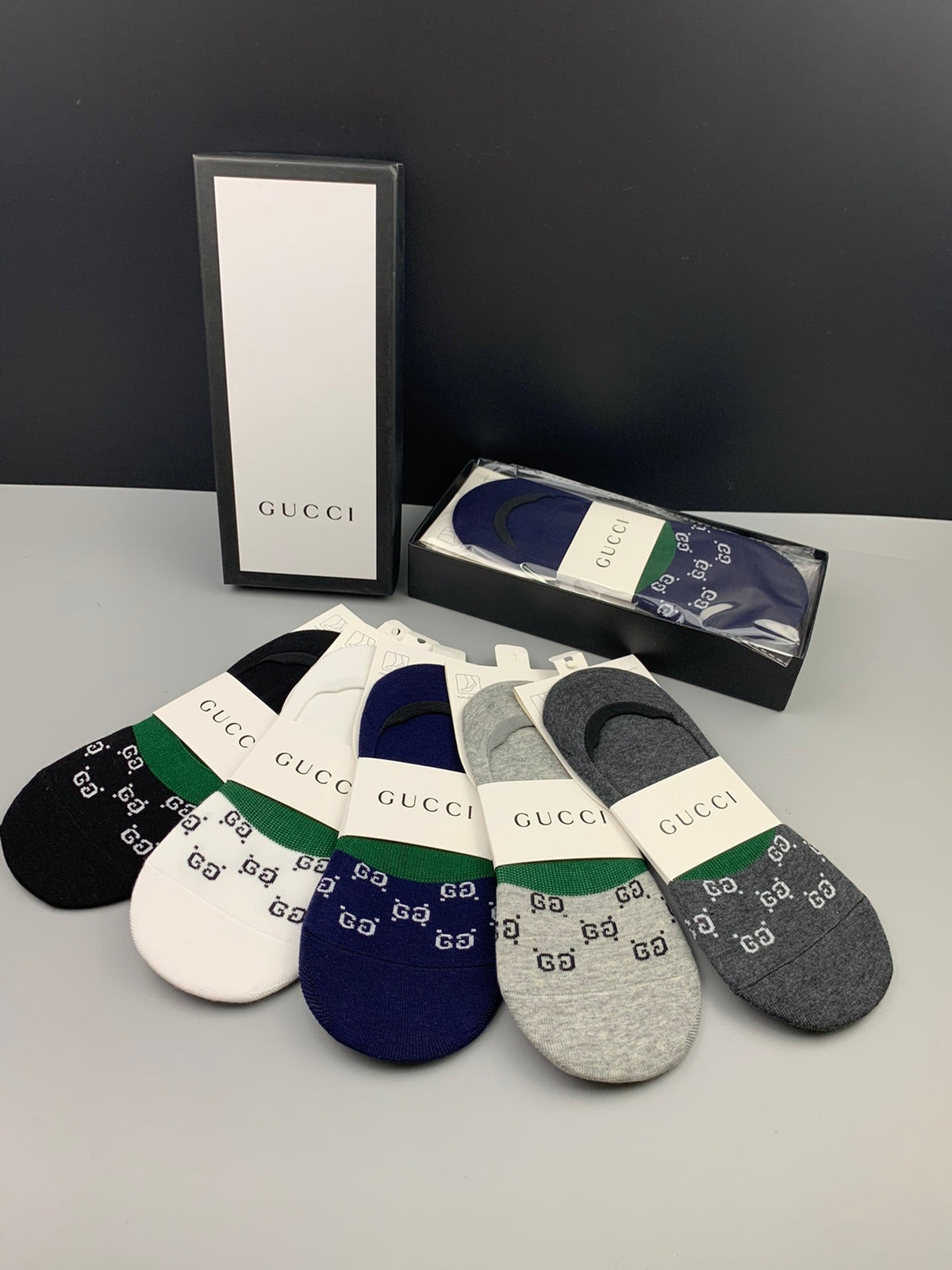 Gucci Clean Logo Details No-Show Socks - 5-Pair Set