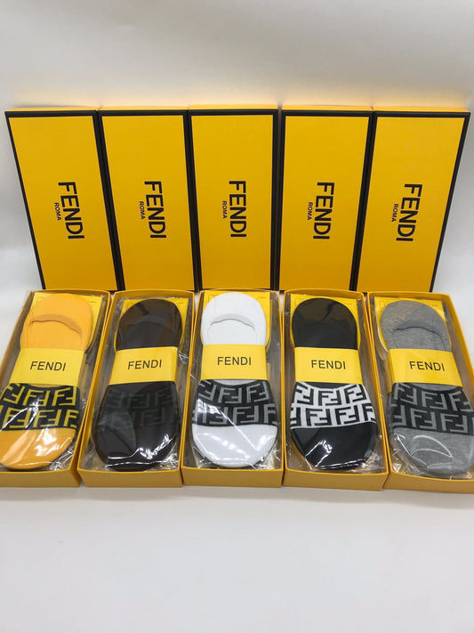 Fendi Cotton Crew Socks - 5-Pair Pack