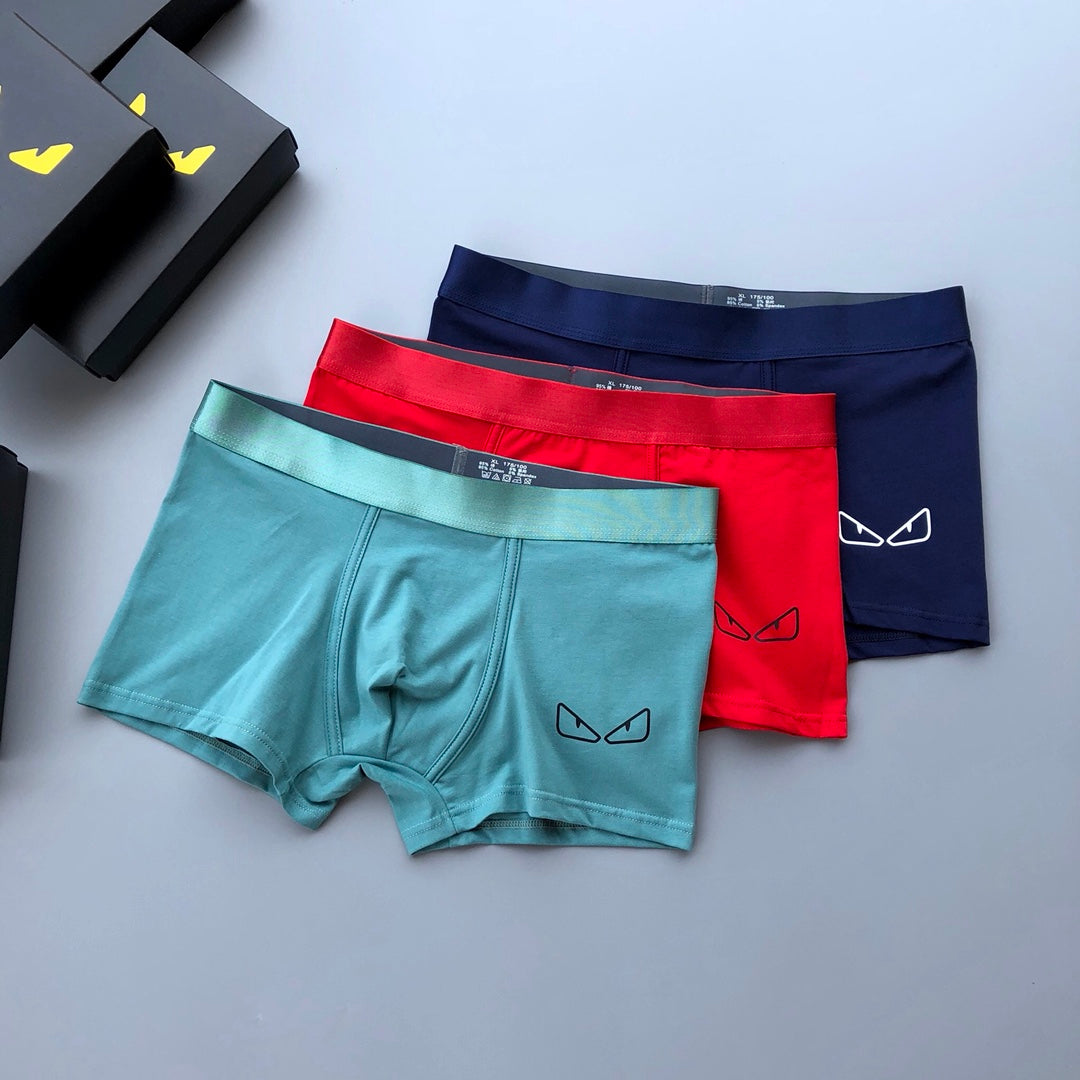 Fendi Eye Graphics Men's Boxer Briefs - 3-Piece Box