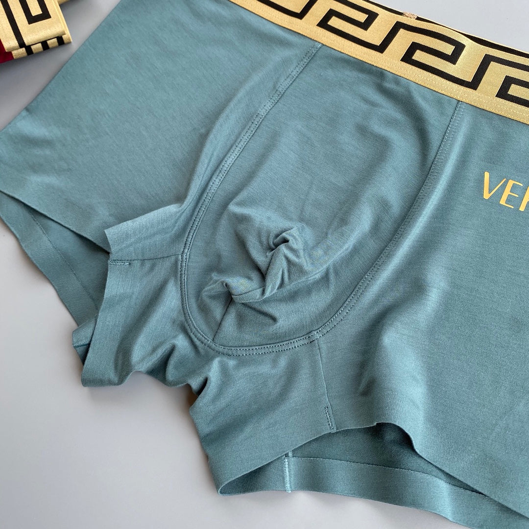 Versace Gold-Tone Waistband Details Men's Boxer Briefs - 3-Piece Box