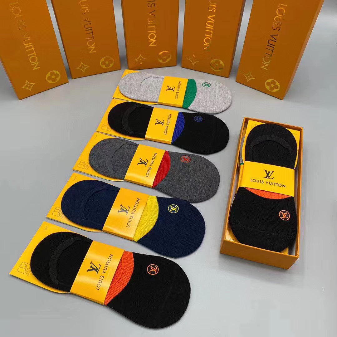 Louis Vuitton Colourful Initial Details No-Show Socks - 5-Pair Set