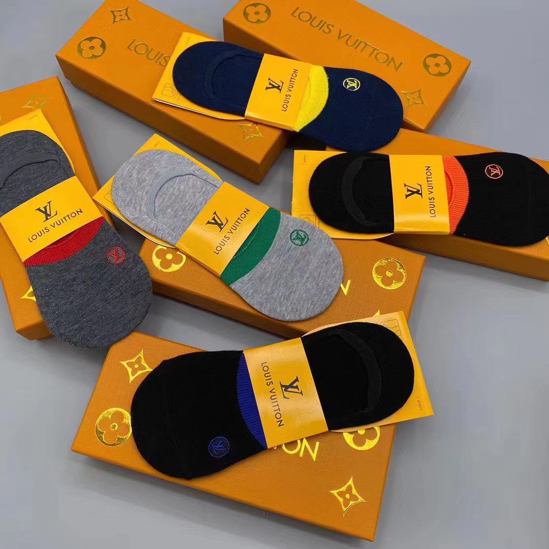 Louis Vuitton Colourful Initial Details No-Show Socks - 5-Pair Set