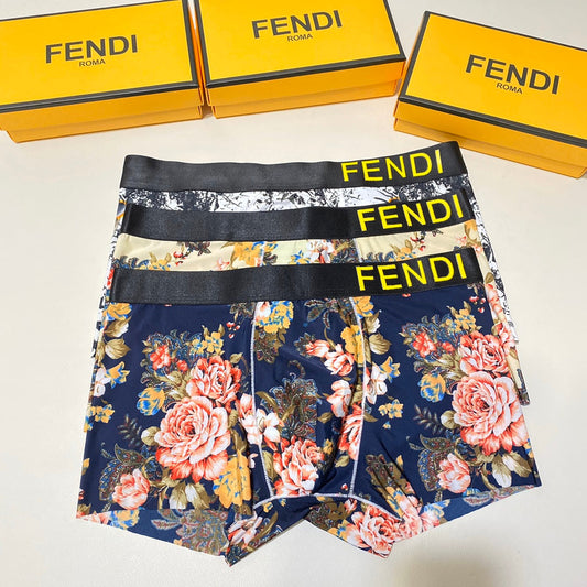 Fendi Visible Branded Waistband Or Emblem Details Men's Boxer Briefs - 3-Piece Box