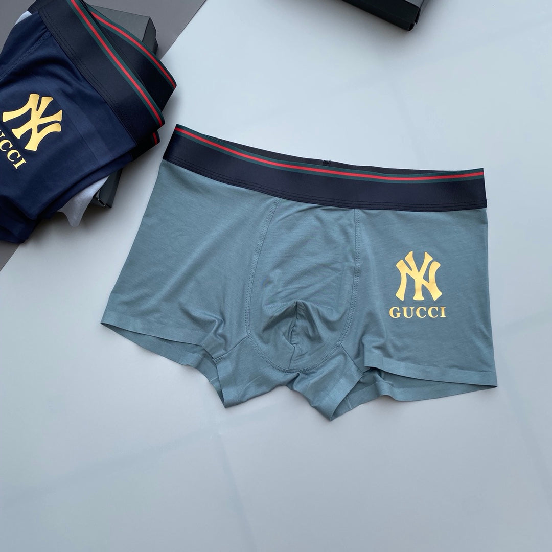 Gucci Red and Navy Boxer Briefs 3-Piece Box Collection Essentials