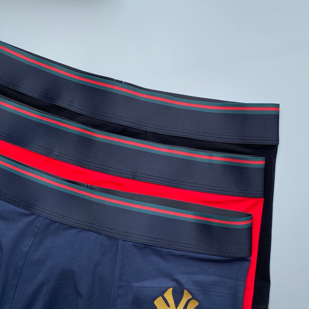 Gucci Red and Navy Boxer Briefs 3-Piece Box Collection Essentials