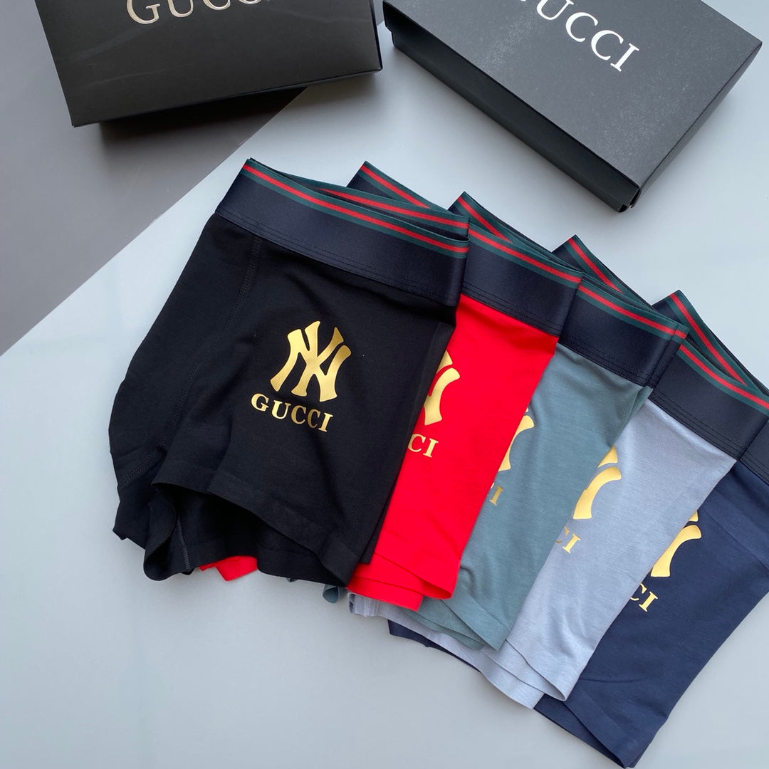 Gucci Red and Navy Boxer Briefs 3-Piece Box Collection Essentials