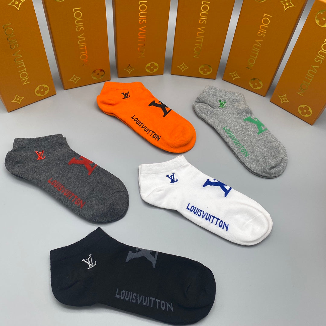Louis Vuitton Small Initial Details Ankle Socks - 5-Pair Set