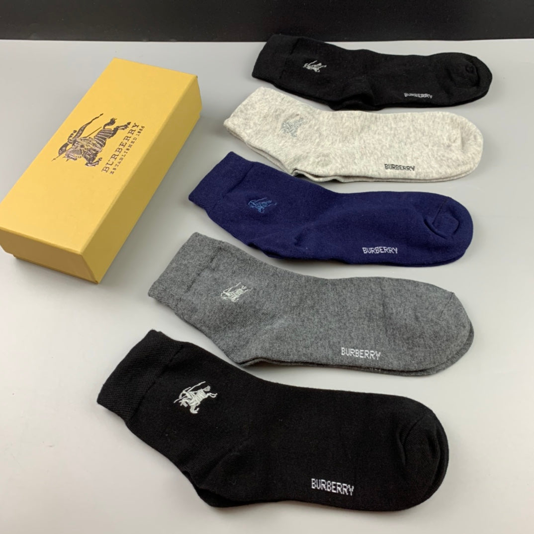 Burberry Cotton Crew Socks - 5-Pair Pack