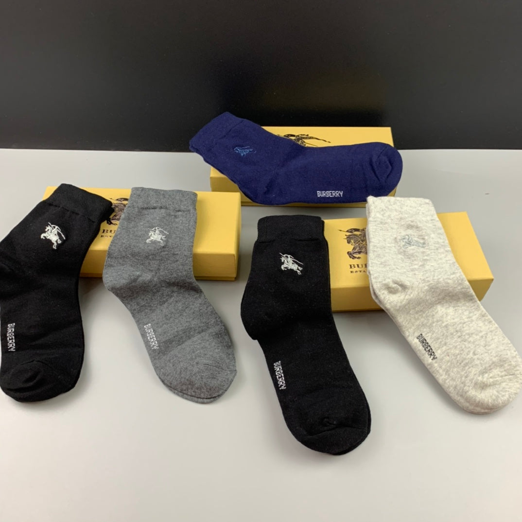 Burberry Cotton Crew Socks - 5-Pair Pack