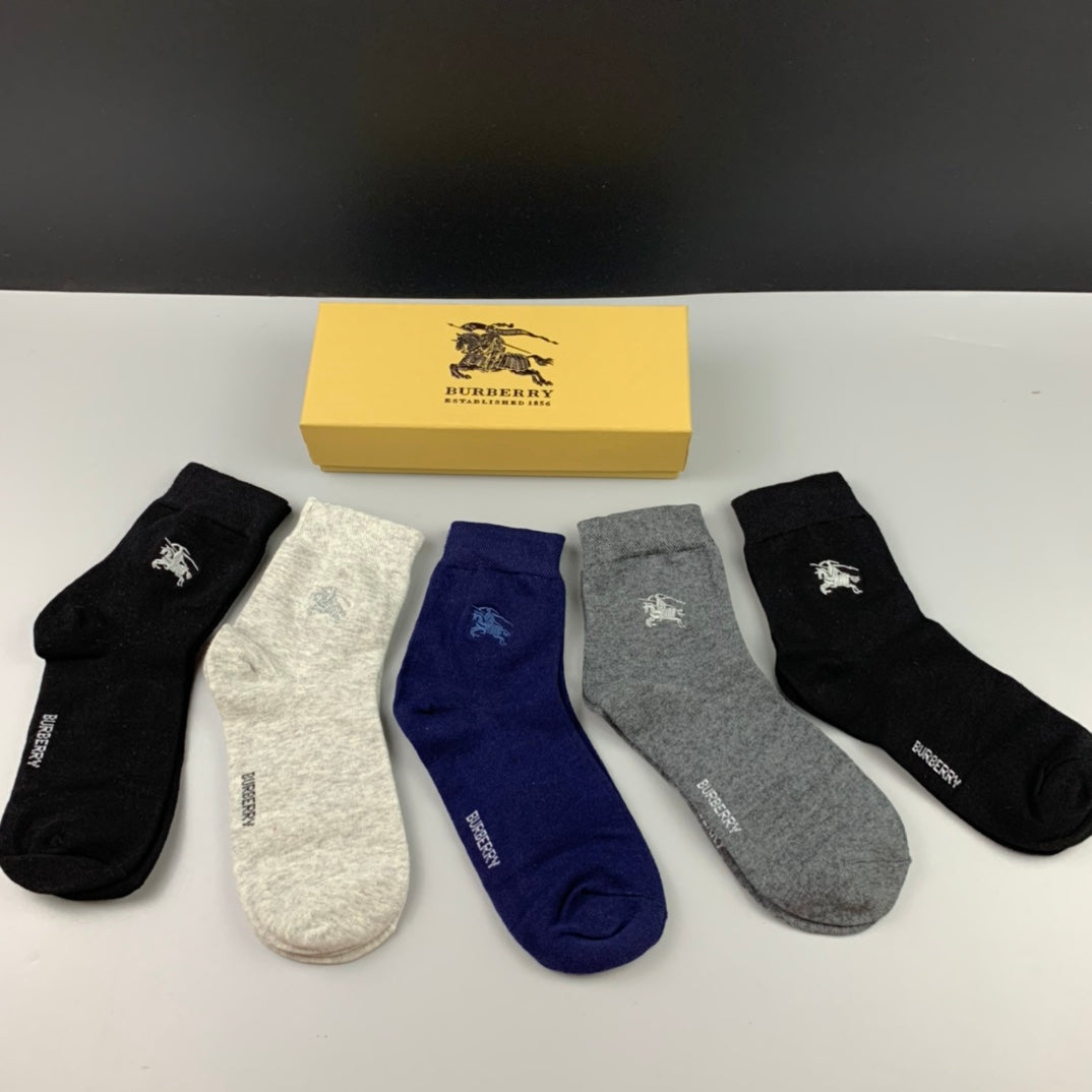 Burberry Cotton Crew Socks - 5-Pair Pack