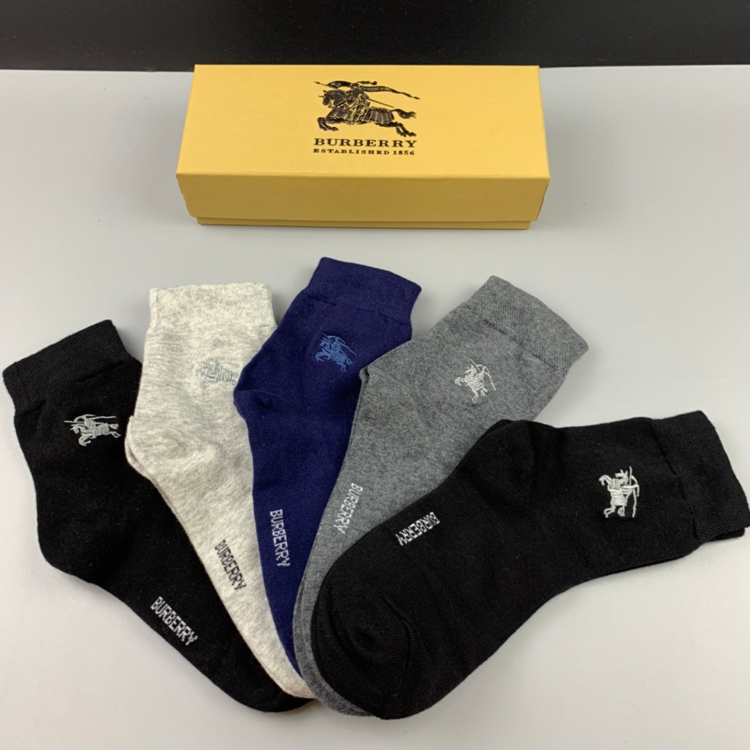 Burberry Cotton Crew Socks - 5-Pair Pack