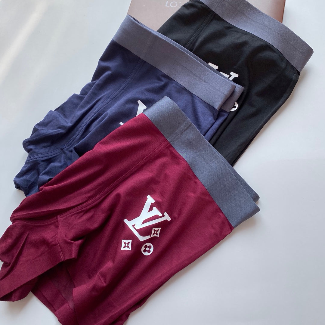 Louis Vuitton Visible Branded Waistband Or Emblem Details Men's Boxer Briefs - 3-Piece Box
