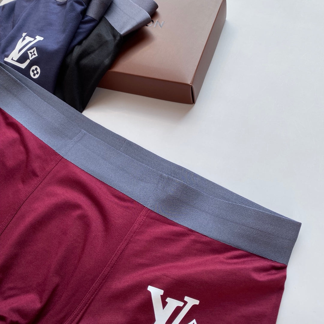 Louis Vuitton Visible Branded Waistband Or Emblem Details Men's Boxer Briefs - 3-Piece Box