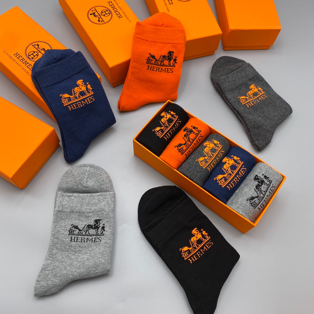 Hermes Crew Socks - 5-Pair Pack