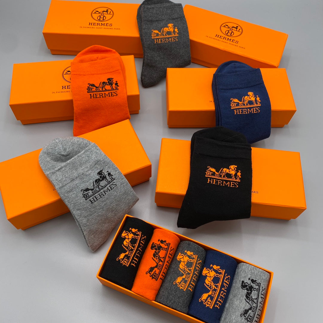 Hermes Crew Socks - 5-Pair Pack