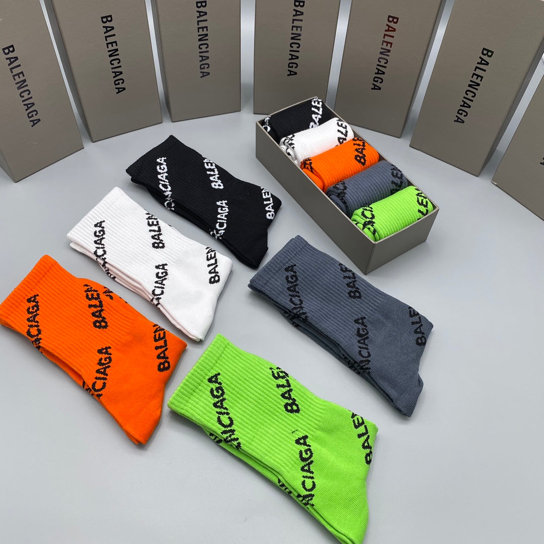 Balenciaga Crew Socks - 5-Pair Pack