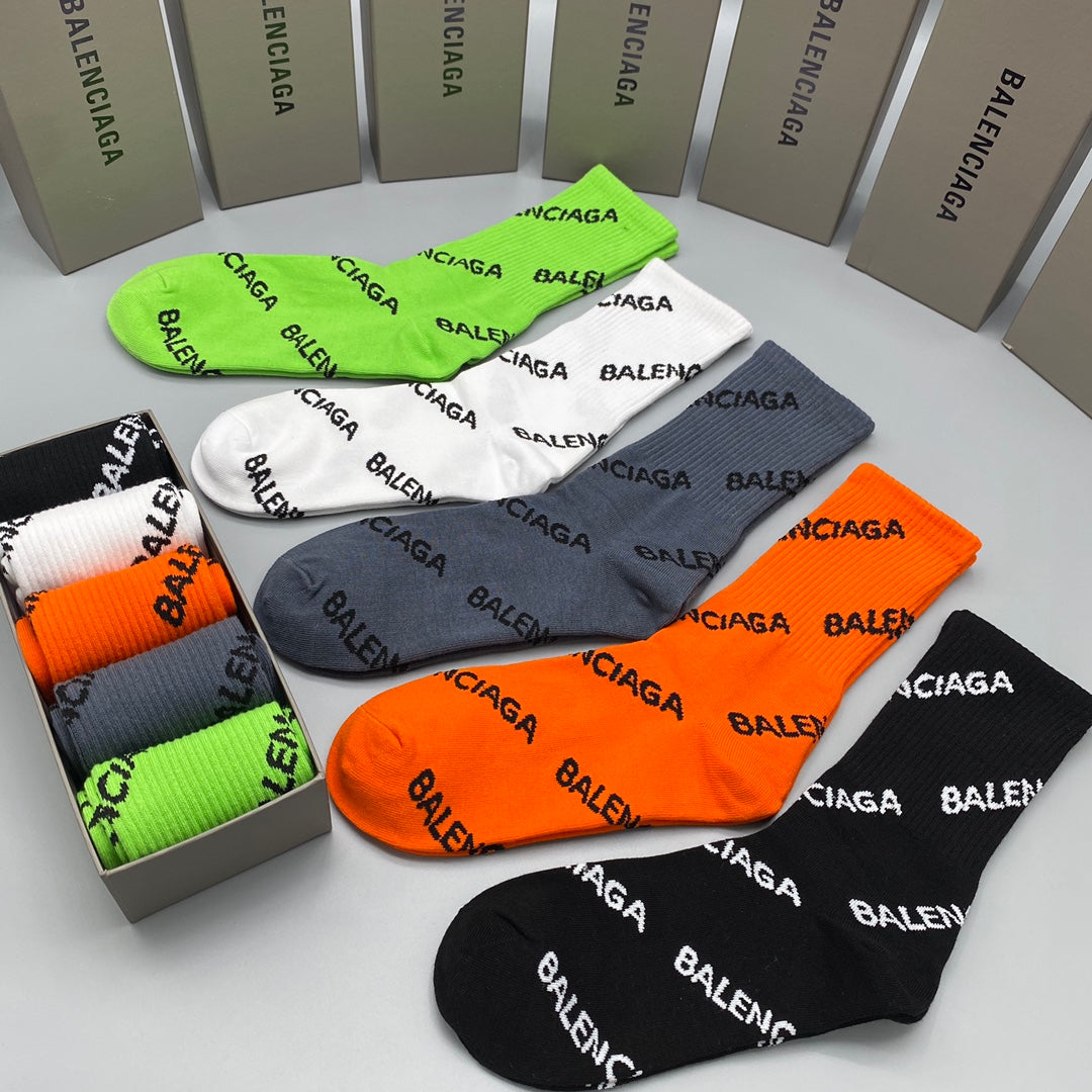 Balenciaga Crew Socks - 5-Pair Pack