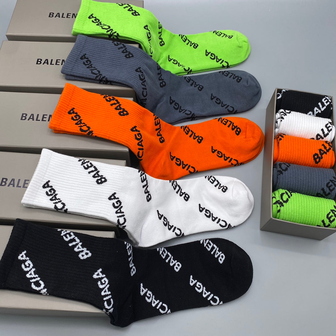 Balenciaga Crew Socks - 5-Pair Pack