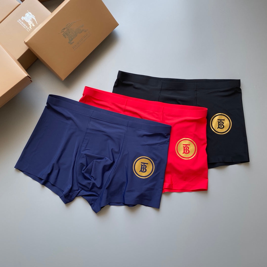 Burberry Round Crest Patches Men's Boxer Briefs - 3-Piece Box