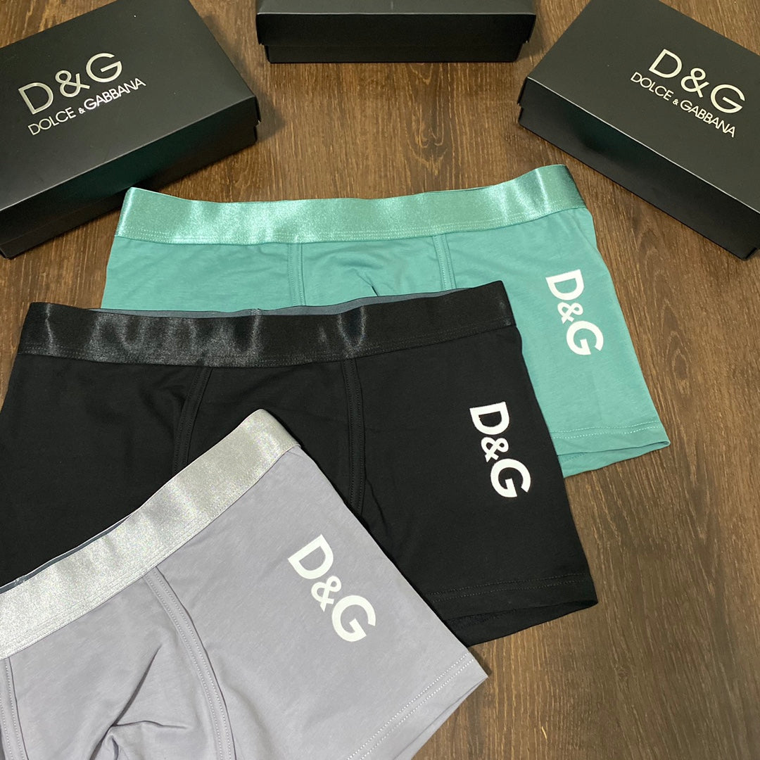 Dolce & Gabbana Clean Wordmark Details Men's Boxer Briefs - 3-Piece Box
